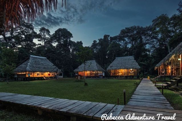 Camping cabins in the Amazon jungle