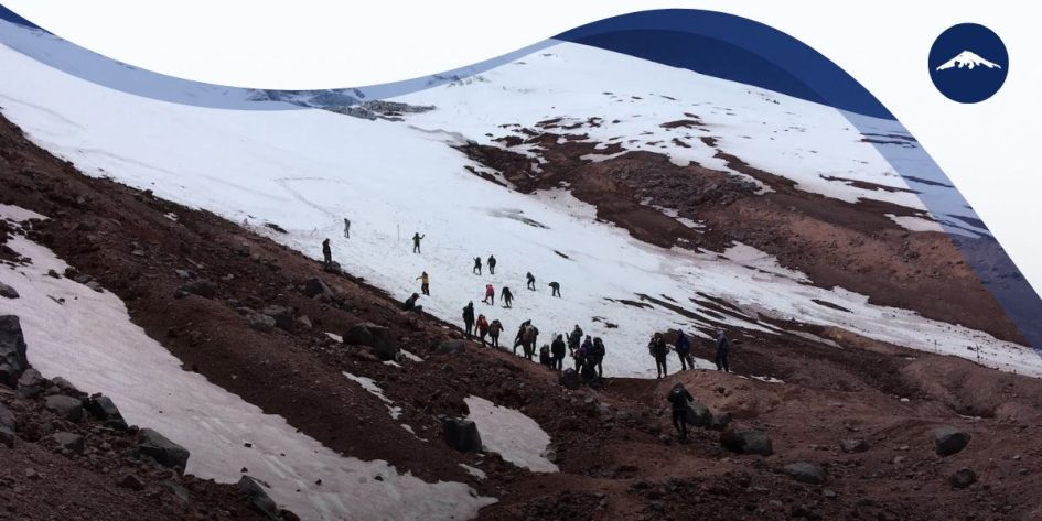 People climbing up the Cotopaxi