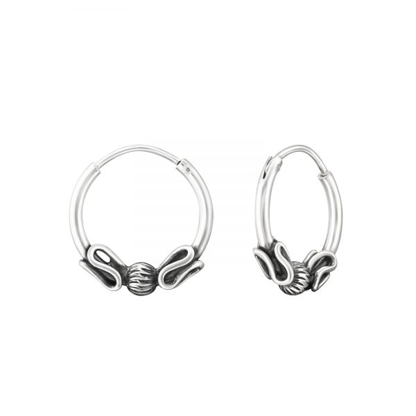 Zilveren Bali oorringen 12mm  Bali ear hoops  oorbellen dames  Sterling 925 Silver (Echt zilver)  sieraden vrouw