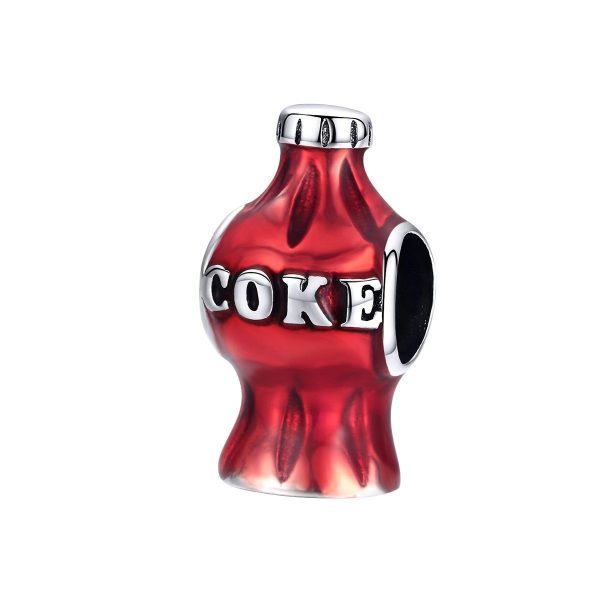 Cola flesje bedel  coke bottle bead  Zilverana  geschikt voor Biagi , Pandora , Trollbeads armband  925 zilver