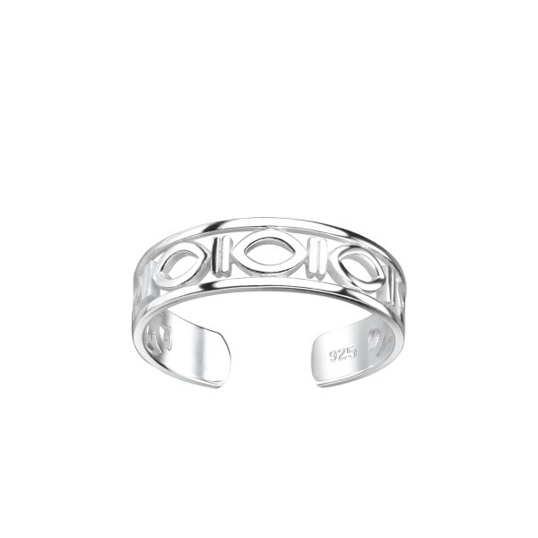 Zilveren ellipse teenring  One size fits all - Toe Ring Adjustable  Zilverana  Sterling 925 Silver (Echt zilver)